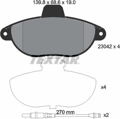 Textar 89004700 - Спирачен комплект, дискови спирачки vvparts.bg