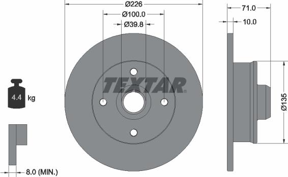 Textar 92041803 - Спирачен диск vvparts.bg