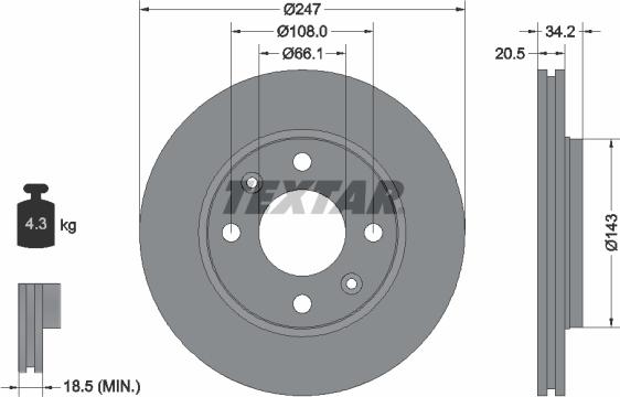 Textar 89016200 - Спирачен комплект, дискови спирачки vvparts.bg