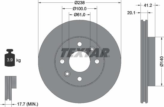 Textar 92036203 - Спирачен диск vvparts.bg