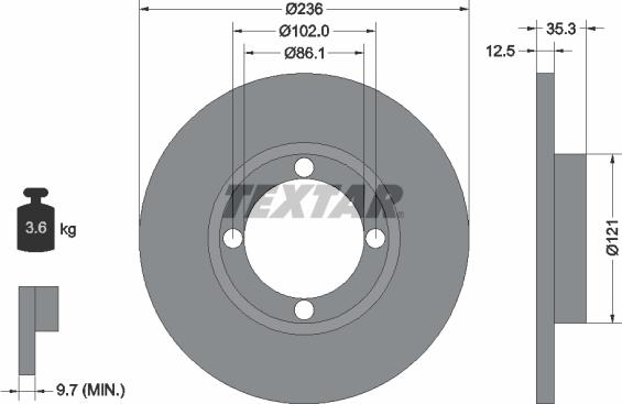 Textar 92100303 - Спирачен диск vvparts.bg