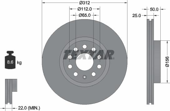 Textar 92120505 - Спирачен диск vvparts.bg