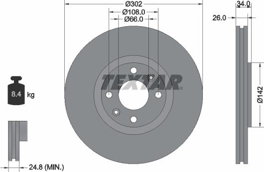 Textar 92133203 - Спирачен диск vvparts.bg