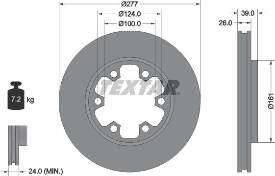 Textar 92059003 - Спирачен диск vvparts.bg