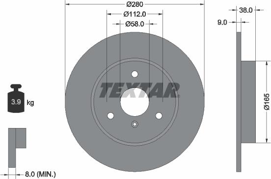 Textar 92097600 - Спирачен диск vvparts.bg