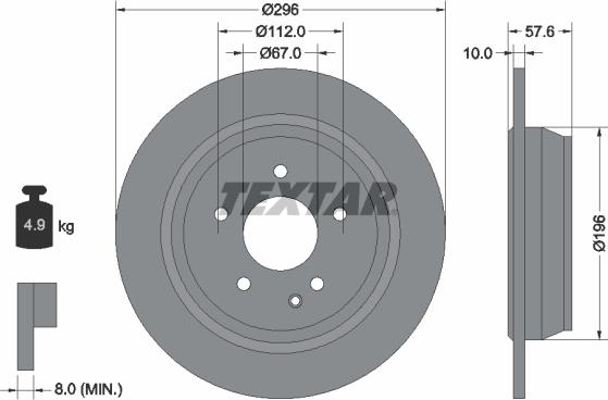 Textar 93123503 - Спирачен диск vvparts.bg