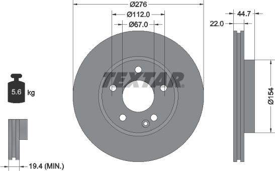 Textar 92131903 - Спирачен диск vvparts.bg