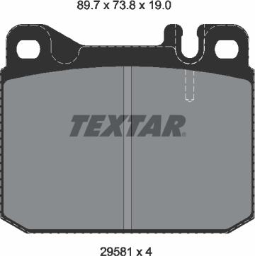 Textar 2958105 - Комплект спирачно феродо, дискови спирачки vvparts.bg