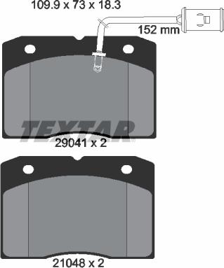 Textar 2904101 - Комплект спирачно феродо, дискови спирачки vvparts.bg