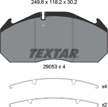 Textar 2905301 - Комплект спирачно феродо, дискови спирачки vvparts.bg