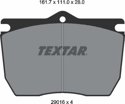 Textar 2901601 - Комплект спирачно феродо, дискови спирачки vvparts.bg