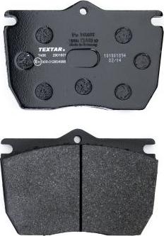 Textar 2901601 - Комплект спирачно феродо, дискови спирачки vvparts.bg