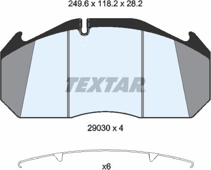 Textar 2903009 - Комплект спирачно феродо, дискови спирачки vvparts.bg