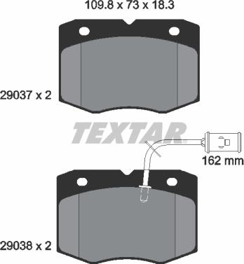 Textar 2903701 - Комплект спирачно феродо, дискови спирачки vvparts.bg