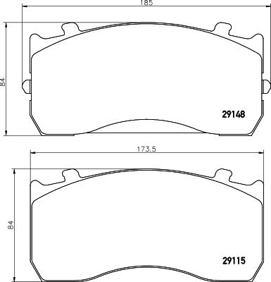 Textar 2914812 - Комплект спирачно феродо, дискови спирачки vvparts.bg