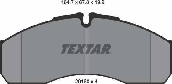 Textar 2916002 - Комплект спирачно феродо, дискови спирачки vvparts.bg