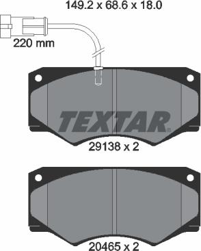 Textar 2913801 - Комплект спирачно феродо, дискови спирачки vvparts.bg