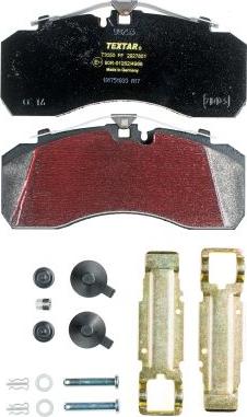 Textar 2927801 - Комплект спирачно феродо, дискови спирачки vvparts.bg