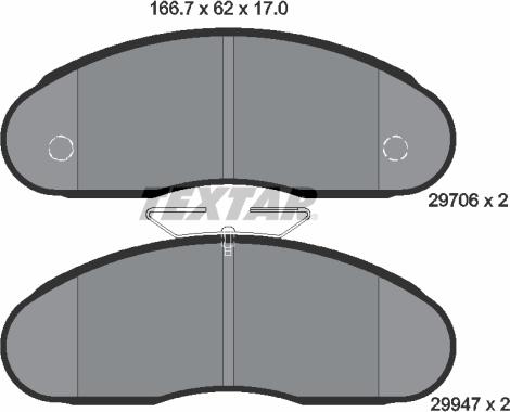 Textar 2970602 - Комплект спирачно феродо, дискови спирачки vvparts.bg