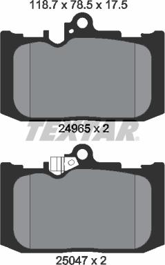 Textar 2496501 - Комплект спирачно феродо, дискови спирачки vvparts.bg