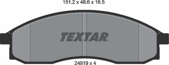 Textar 2491901 - Комплект спирачно феродо, дискови спирачки vvparts.bg