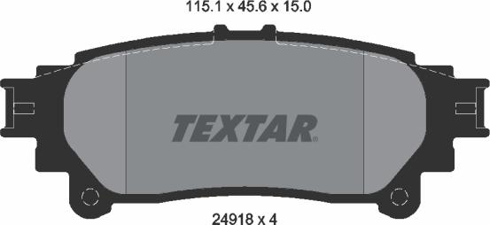 Textar 2491801 - Комплект спирачно феродо, дискови спирачки vvparts.bg