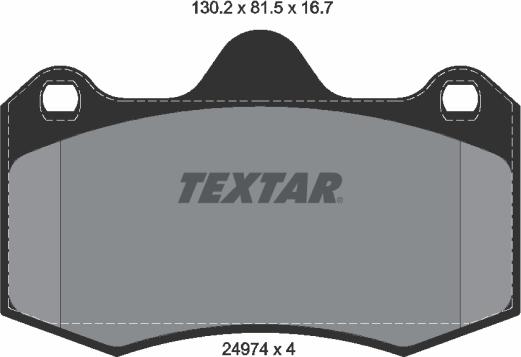 Textar 2497401 - Комплект спирачно феродо, дискови спирачки vvparts.bg