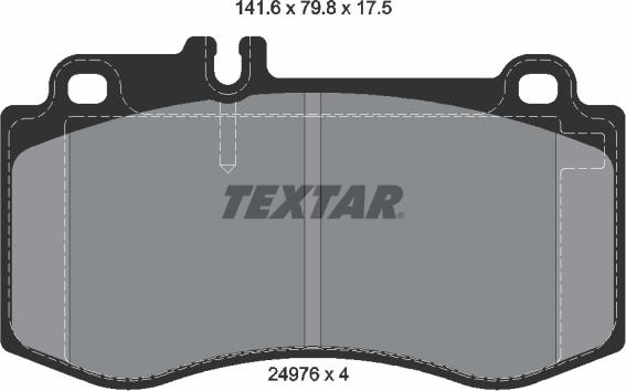 Textar 2497601 - Комплект спирачно феродо, дискови спирачки vvparts.bg