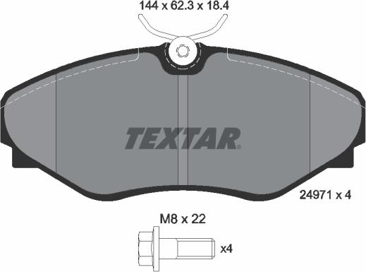 Textar 2497101 - Комплект спирачно феродо, дискови спирачки vvparts.bg