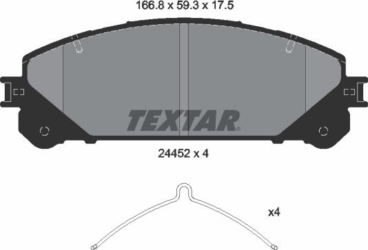 Textar 2445201 - Комплект спирачно феродо, дискови спирачки vvparts.bg