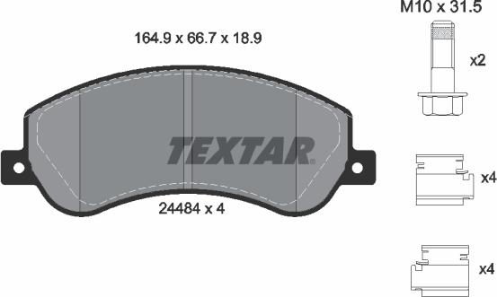 Textar 2448404 - Комплект спирачно феродо, дискови спирачки vvparts.bg