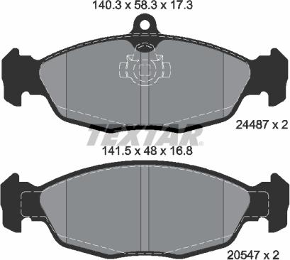 Textar 2448701 - Комплект спирачно феродо, дискови спирачки vvparts.bg