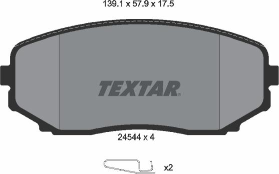 Textar 2454401 - Комплект спирачно феродо, дискови спирачки vvparts.bg