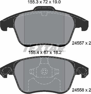 Textar 2455701 - Комплект спирачно феродо, дискови спирачки vvparts.bg