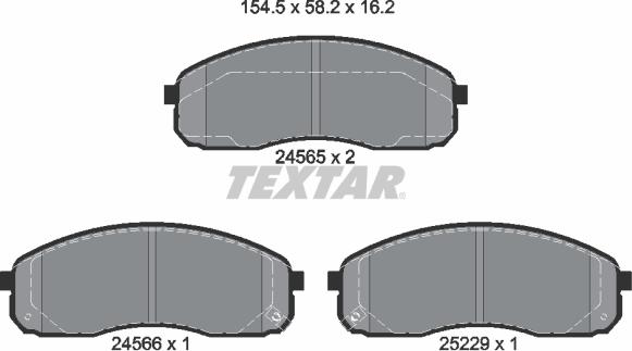 Textar 2456501 - Комплект спирачно феродо, дискови спирачки vvparts.bg