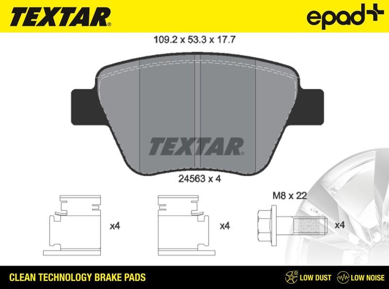 Textar 2456301CP - Комплект спирачно феродо, дискови спирачки vvparts.bg