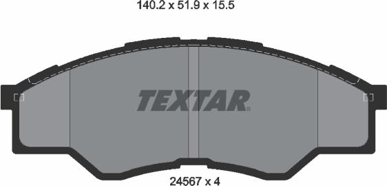 Textar 2456701 - Комплект спирачно феродо, дискови спирачки vvparts.bg