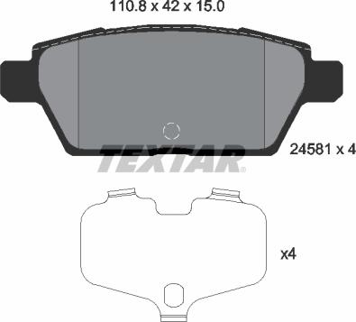 Textar 2458101 - Комплект спирачно феродо, дискови спирачки vvparts.bg