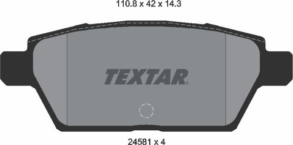 Textar 2458102 - Комплект спирачно феродо, дискови спирачки vvparts.bg