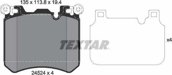 Textar 2452401 - Комплект спирачно феродо, дискови спирачки vvparts.bg