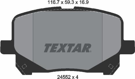 Textar 2452201 - Комплект спирачно феродо, дискови спирачки vvparts.bg