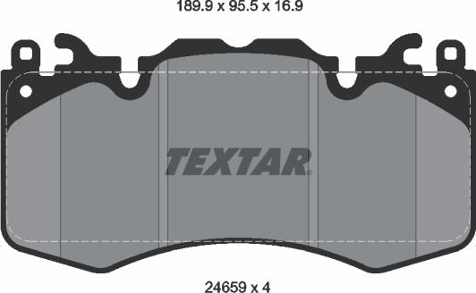 Textar 2465901 - Комплект спирачно феродо, дискови спирачки vvparts.bg