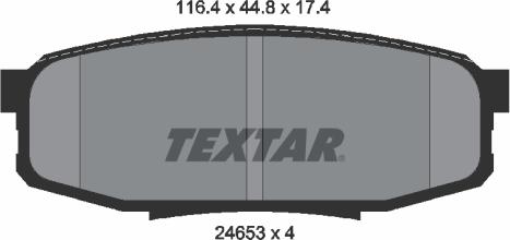 Textar 2465301 - Комплект спирачно феродо, дискови спирачки vvparts.bg