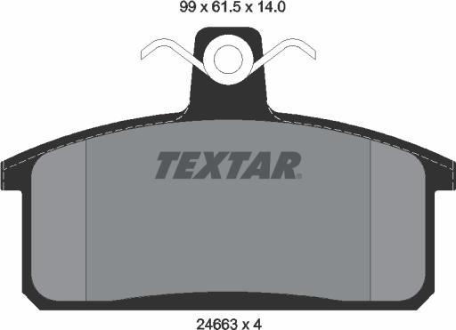 Textar 2466301 - Комплект спирачно феродо, дискови спирачки vvparts.bg