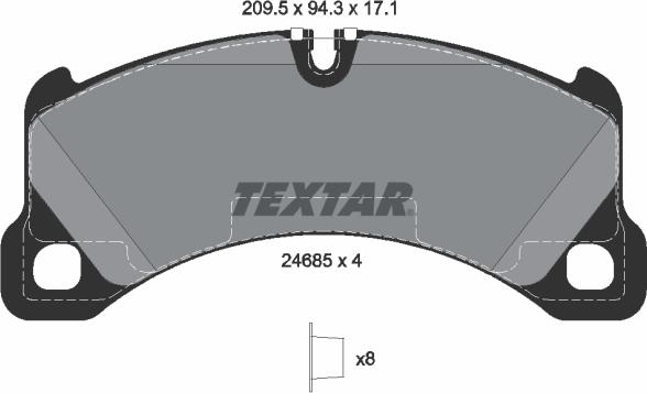 Textar 2468501 - Комплект спирачно феродо, дискови спирачки vvparts.bg