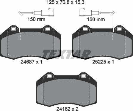 Textar 2468701 - Комплект спирачно феродо, дискови спирачки vvparts.bg