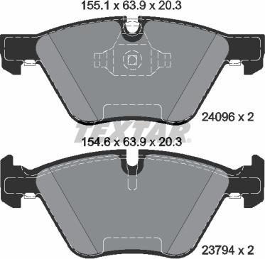 Textar 2409601 - Комплект спирачно феродо, дискови спирачки vvparts.bg