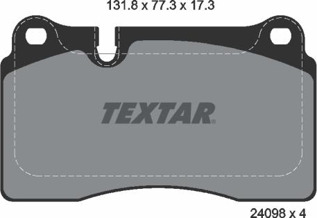 Textar 2409801 - Комплект спирачно феродо, дискови спирачки vvparts.bg