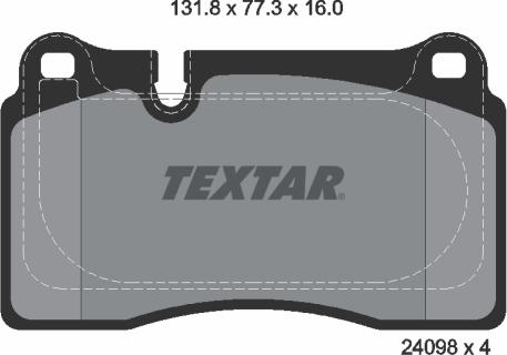 Textar 2409803 - Комплект спирачно феродо, дискови спирачки vvparts.bg