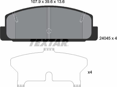 Textar 2404501 - Комплект спирачно феродо, дискови спирачки vvparts.bg